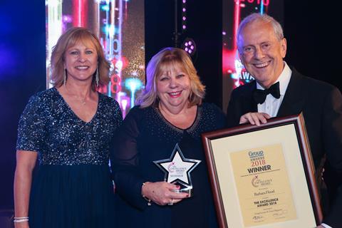The Excellence Award winner 2018 Barbara Flood of Warner Leisure Hotels collecting her award